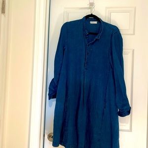 Cp shades denim long sleeve linen tunic